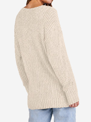 Women's Lightweight V Neck Knit Tunic Top