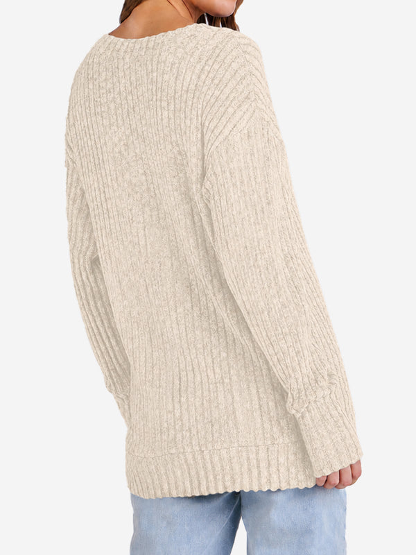 Women's Lightweight V Neck Knit Tunic Top