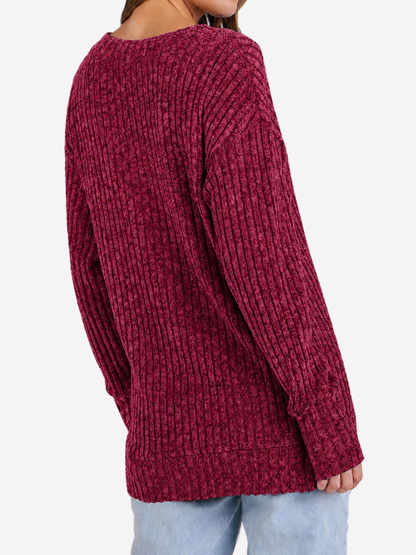 Women's Lightweight V Neck Knit Tunic Top