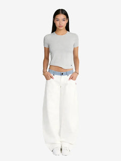 Adjustable Low-Rise Barrel Jeans