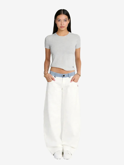 Adjustable Low-Rise Barrel Jeans