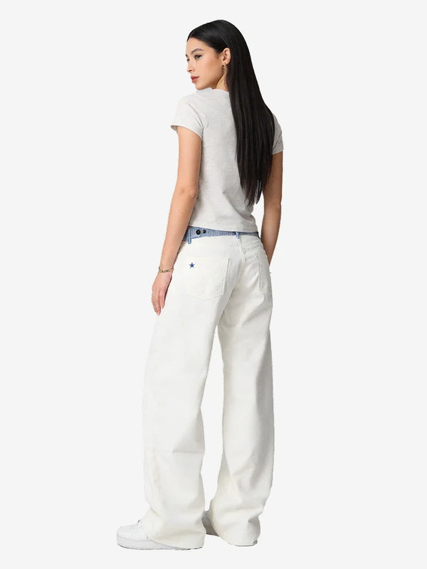 Adjustable Low-Rise Barrel Jeans
