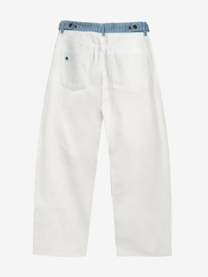 Adjustable Low-Rise Barrel Jeans