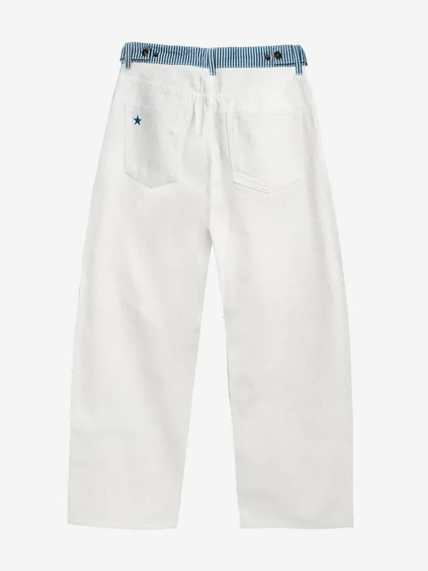 Adjustable Low-Rise Barrel Jeans