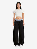 Adjustable Low-Rise Barrel Jeans