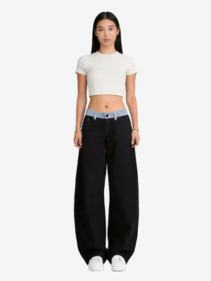 Adjustable Low-Rise Barrel Jeans