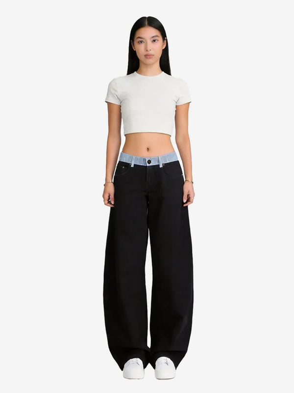 Adjustable Low-Rise Barrel Jeans