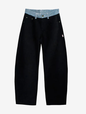 Adjustable Low-Rise Barrel Jeans