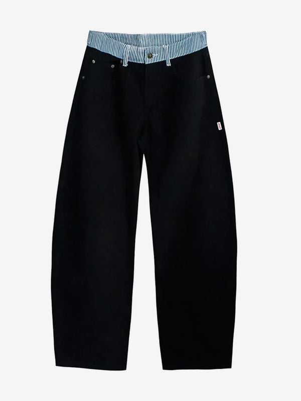 Adjustable Low-Rise Barrel Jeans