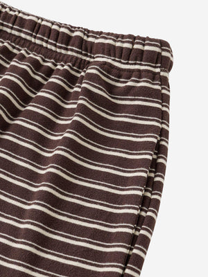 Women’s Cozy Striped Lounge Set – Loose Fit Long Sleeve Top & Shorts