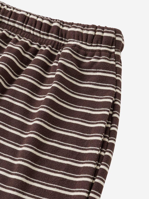 Women’s Cozy Striped Lounge Set – Loose Fit Long Sleeve Top & Shorts