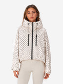 Women's Oversized Waterproof Rain Jacket with Hood & Pleated Hem