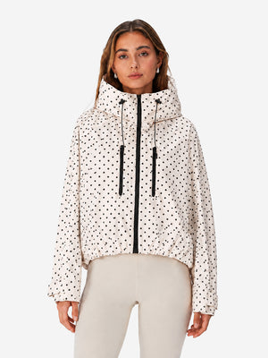 Women's Oversized Waterproof Rain Jacket with Hood & Pleated Hem