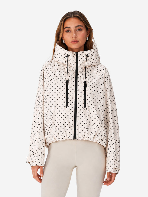 Women's Oversized Waterproof Rain Jacket with Hood & Pleated Hem