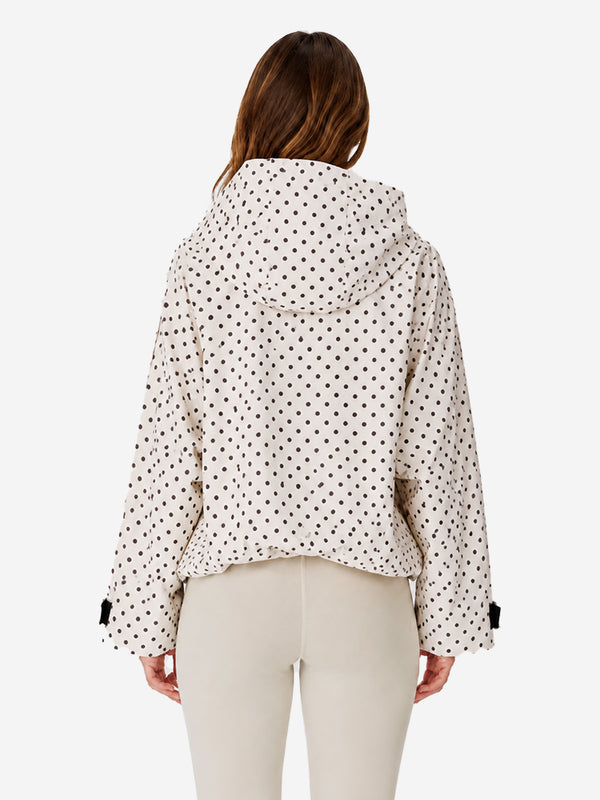 Women's Oversized Waterproof Rain Jacket with Hood & Pleated Hem