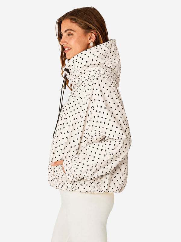 Women's Oversized Waterproof Rain Jacket with Hood & Pleated Hem