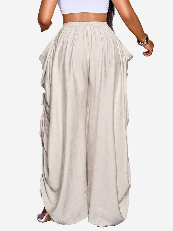 Everyday Ruched Wide-Leg Pants
