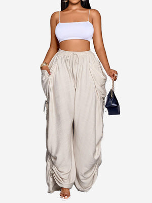 Everyday Ruched Wide-Leg Pants