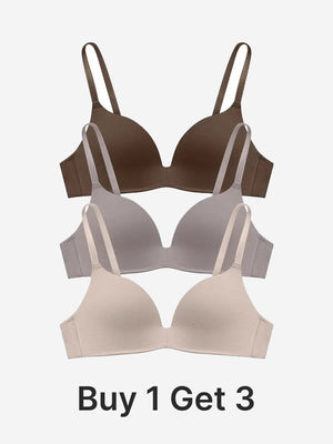 Women's Lightly Lined Wireless Plunge T-Shirt Bras (Buy 1 Get 3)