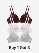Women's Lightly Lined Wireless Plunge T-Shirt Bras (Buy 1 Get 3)