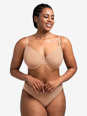 Seamless Mesh Unlined Underwire Minimizer Bra
