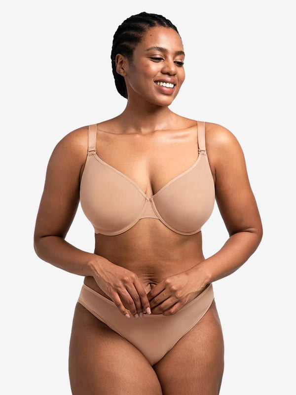 Seamless Mesh Unlined Underwire Minimizer Bra