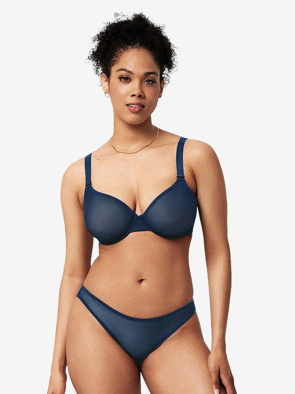 Seamless Mesh Unlined Underwire Minimizer Bra
