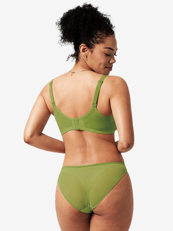 Seamless Mesh Unlined Underwire Minimizer Bra