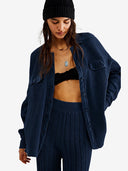 The Cozy Waffle Knit Shacket Top