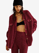 The Cozy Waffle Knit Shacket Top