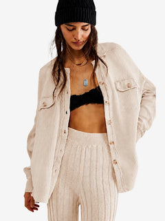 The Cozy Waffle Knit Shacket Top
