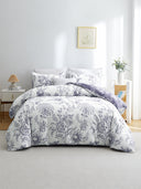 3 Piece Floral Duvet Cover Set with Matching Pillowcases