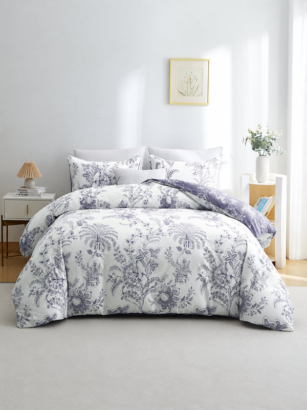 3 Piece Floral Duvet Cover Set with Matching Pillowcases