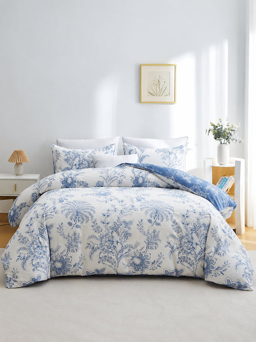 3 Piece Floral Duvet Cover Set with Matching Pillowcases