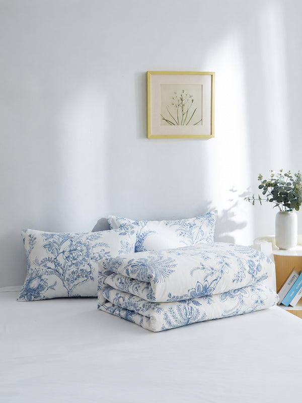 3 Piece Floral Duvet Cover Set with Matching Pillowcases