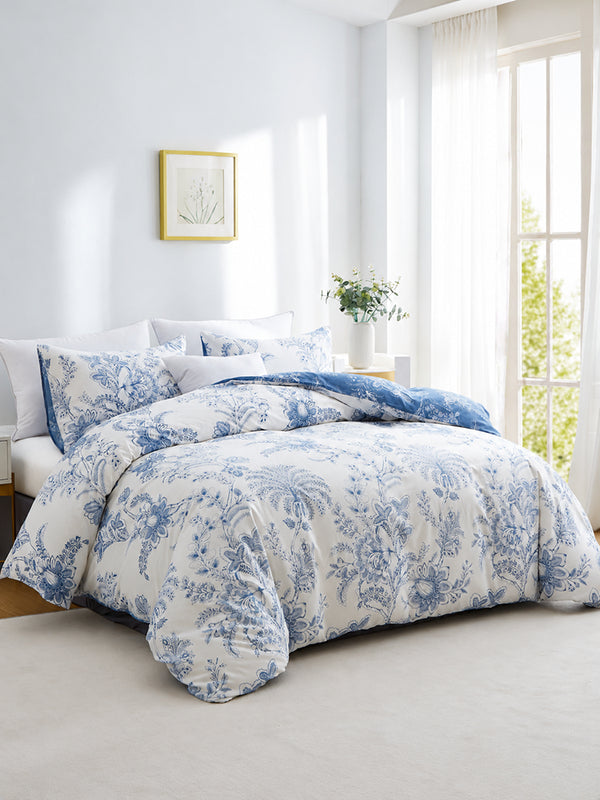 3 Piece Floral Duvet Cover Set with Matching Pillowcases