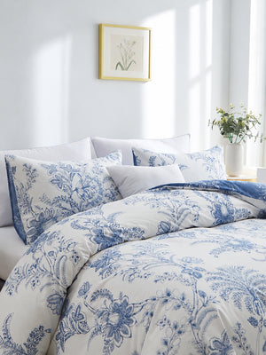 3 Piece Floral Duvet Cover Set with Matching Pillowcases