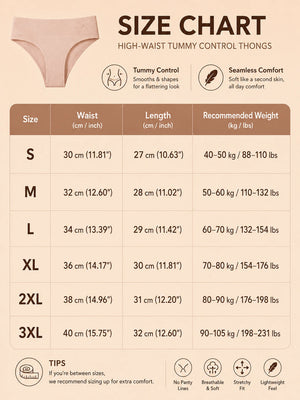 4-Pack Women's Seamless High Waist Tummy Control Thongs