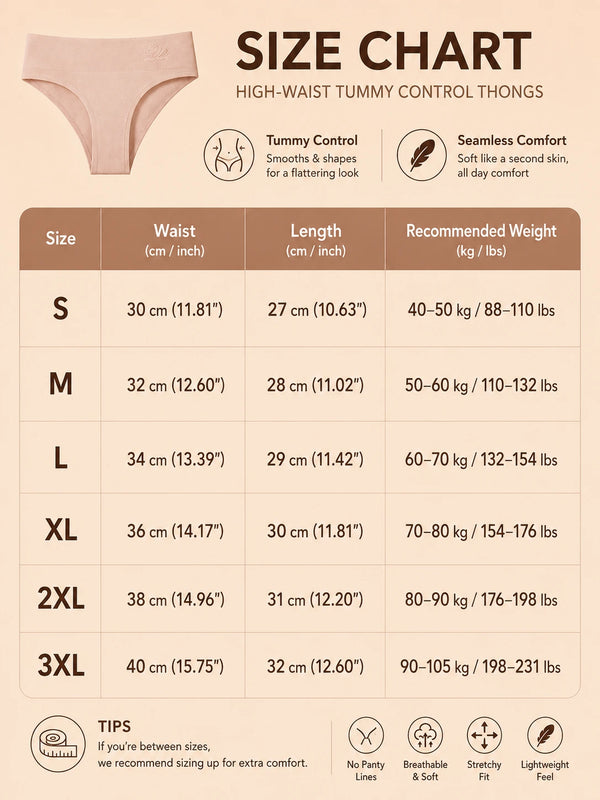 4-Pack Women's Seamless High Waist Tummy Control Thongs