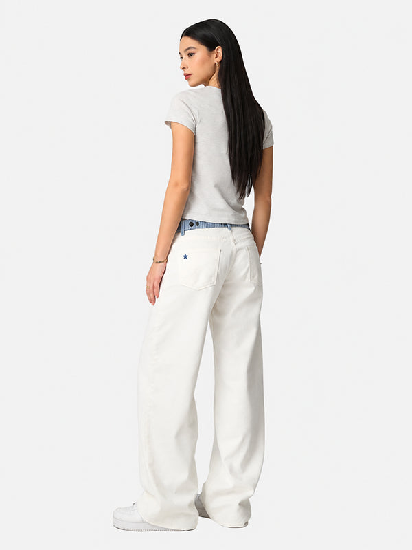 Adjustable Low-Rise Barrel Jeans