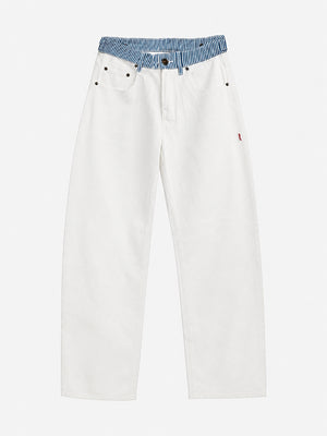 Adjustable Low-Rise Barrel Jeans