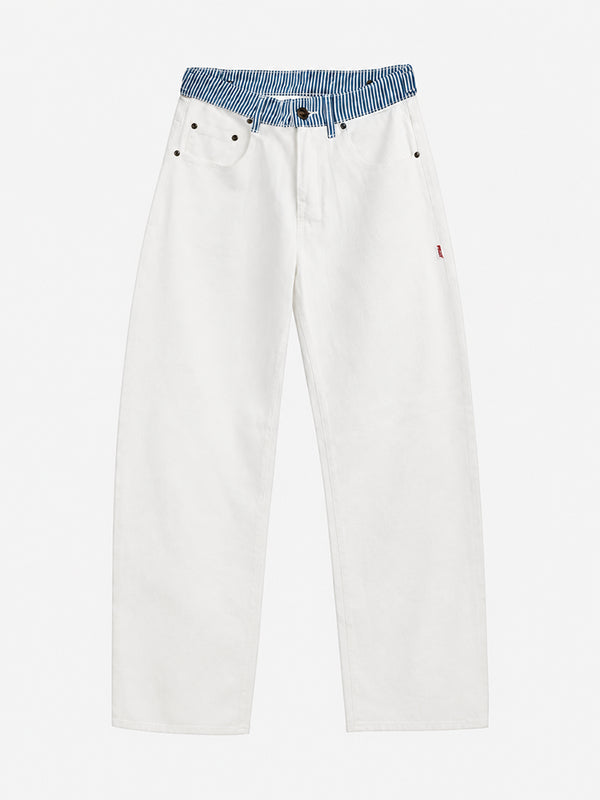 Adjustable Low-Rise Barrel Jeans