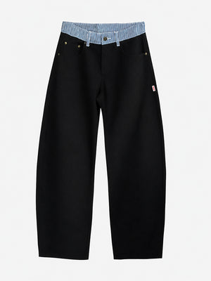 Adjustable Low-Rise Barrel Jeans