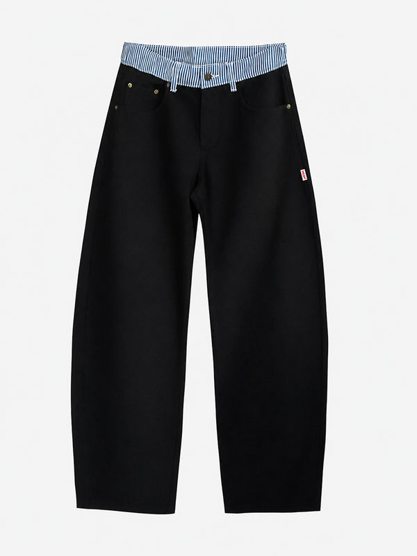 Adjustable Low-Rise Barrel Jeans