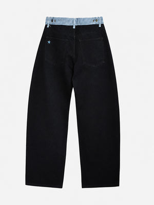 Adjustable Low-Rise Barrel Jeans