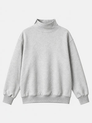 Women's Oversized Mock Neck Sweatshirt – Casual Long Sleeve Pullover