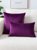 Modern Velvet Throw Pillow Covers – Solid Color Soft Sofa Cushion Cases