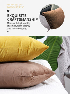 Modern Velvet Throw Pillow Covers – Solid Color Soft Sofa Cushion Cases