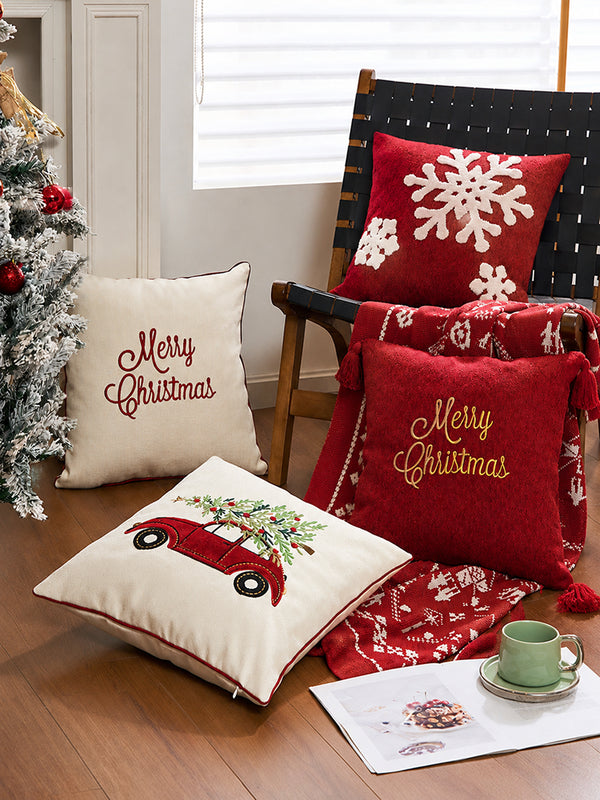Christmas Snowflake Pillow Covers – Festive Decorative Throw Cushion Covers
