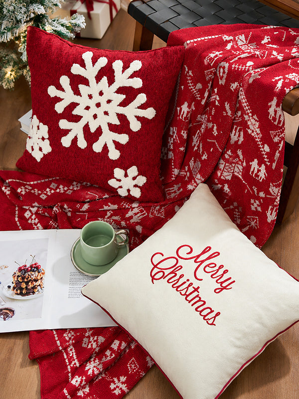 Christmas Snowflake Pillow Covers – Festive Decorative Throw Cushion Covers